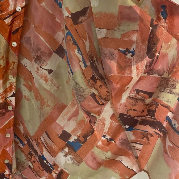 VINTAGE 70S CHARISMA BY TOWNLINE SHORT SLEEVE SHIRT PEACH 100% POLYESTER SIZE M - Picture 8 of 8